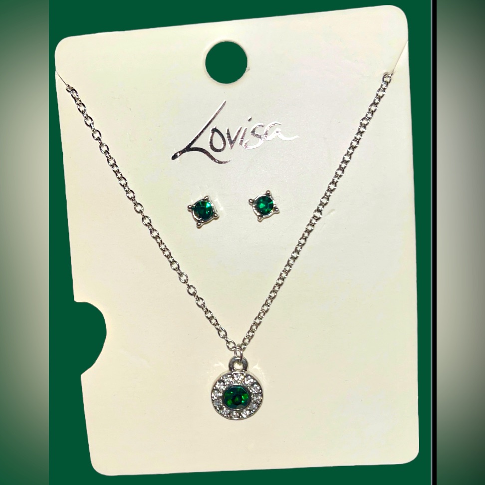 *New* Lovisa Silver And Green Jewelry Set